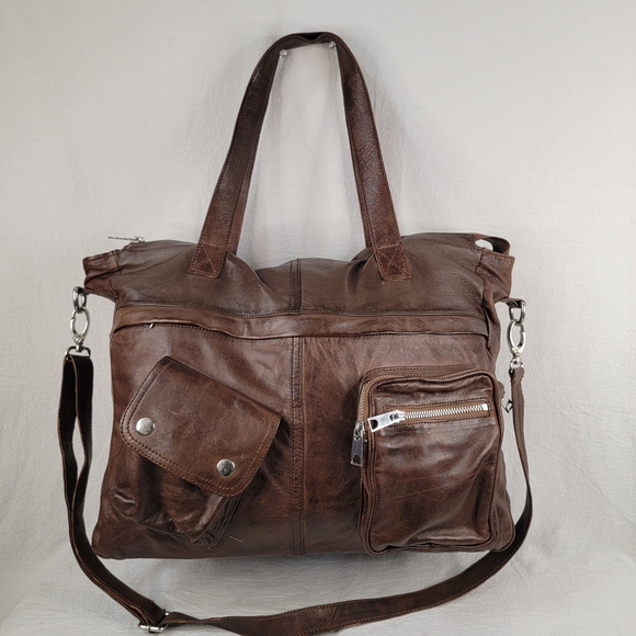 Brampton London Other - Brampton London Large Soft Leather Slouchy Utility Tote Bag Oversized Satchel